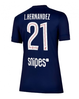 Paris Saint-Germain Lucas Hernandez #21 Maglia Gara Casa Repliche 2025-26 Donna Maniche Corte